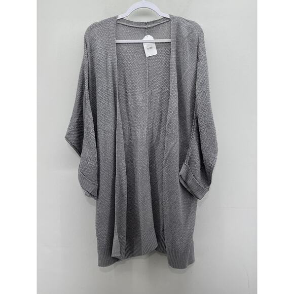 Light Gray‎ ‘Ginger’ Lightweight 3/4 Sleeve Open Front  Cardigan Sweater - Picture 1 of 5